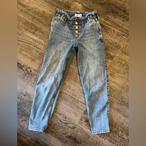 Abercrombie kids high rise mini mom jeans